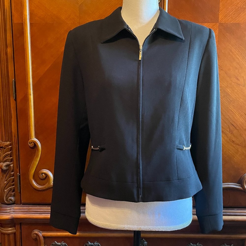 "David Warren" Black Zipped Jacket
